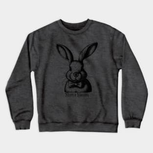 Fluffy and Fabulous Vintage Bunny Rabbit Black and white design, Cute Bunny Crewneck Sweatshirt